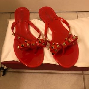 Valentino rockstud jelly sandals red 36